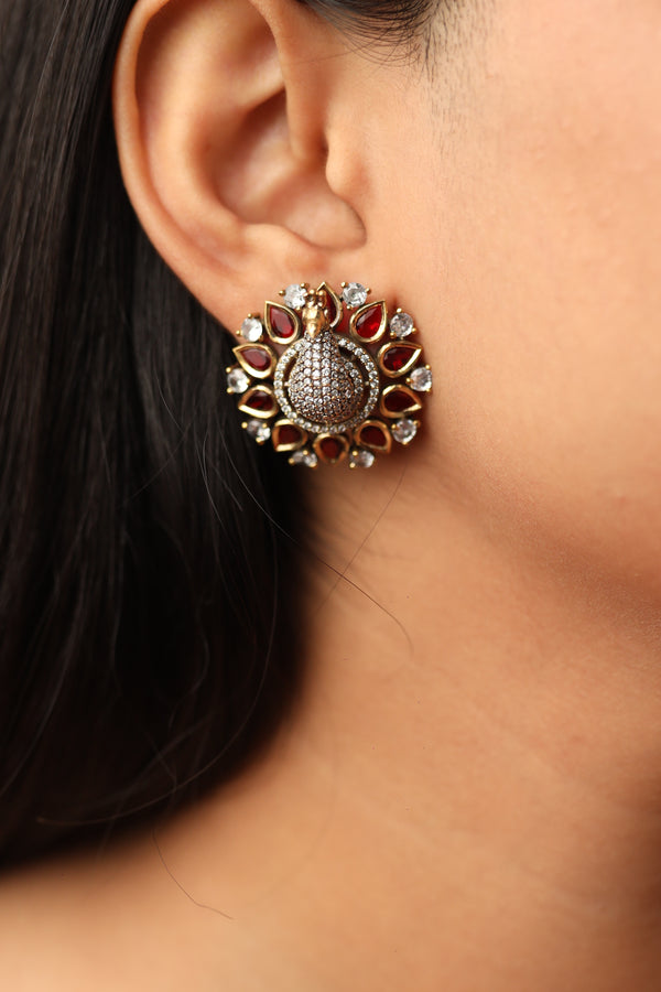 Mayur Studs - Ruby