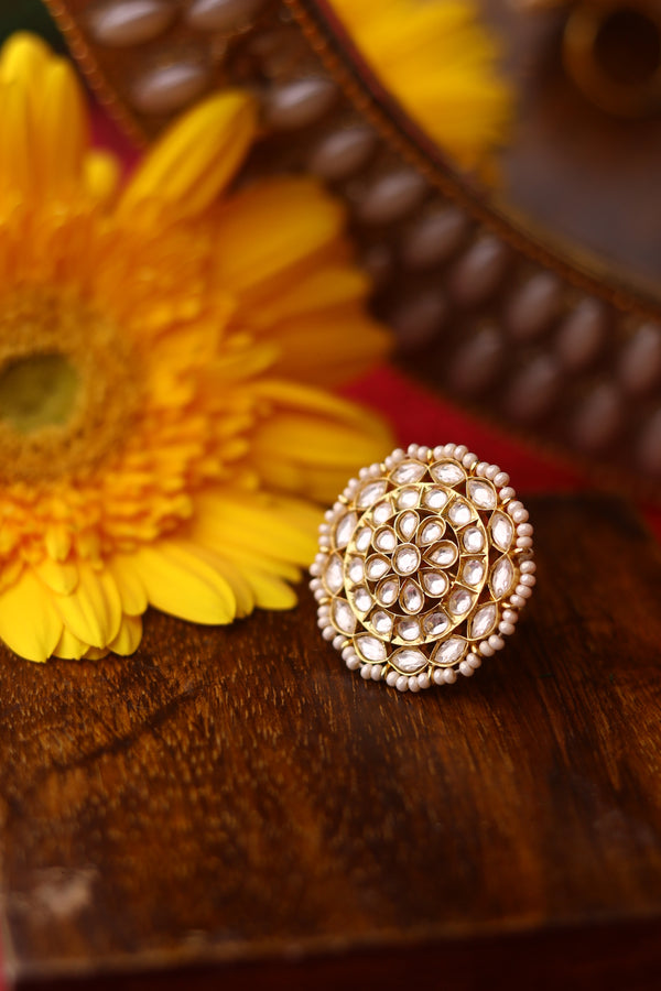 Paachi Kundan and Pearl Ring